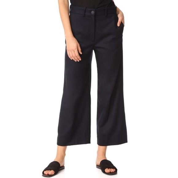 Wool Crane Crop Wide Leg Pants 